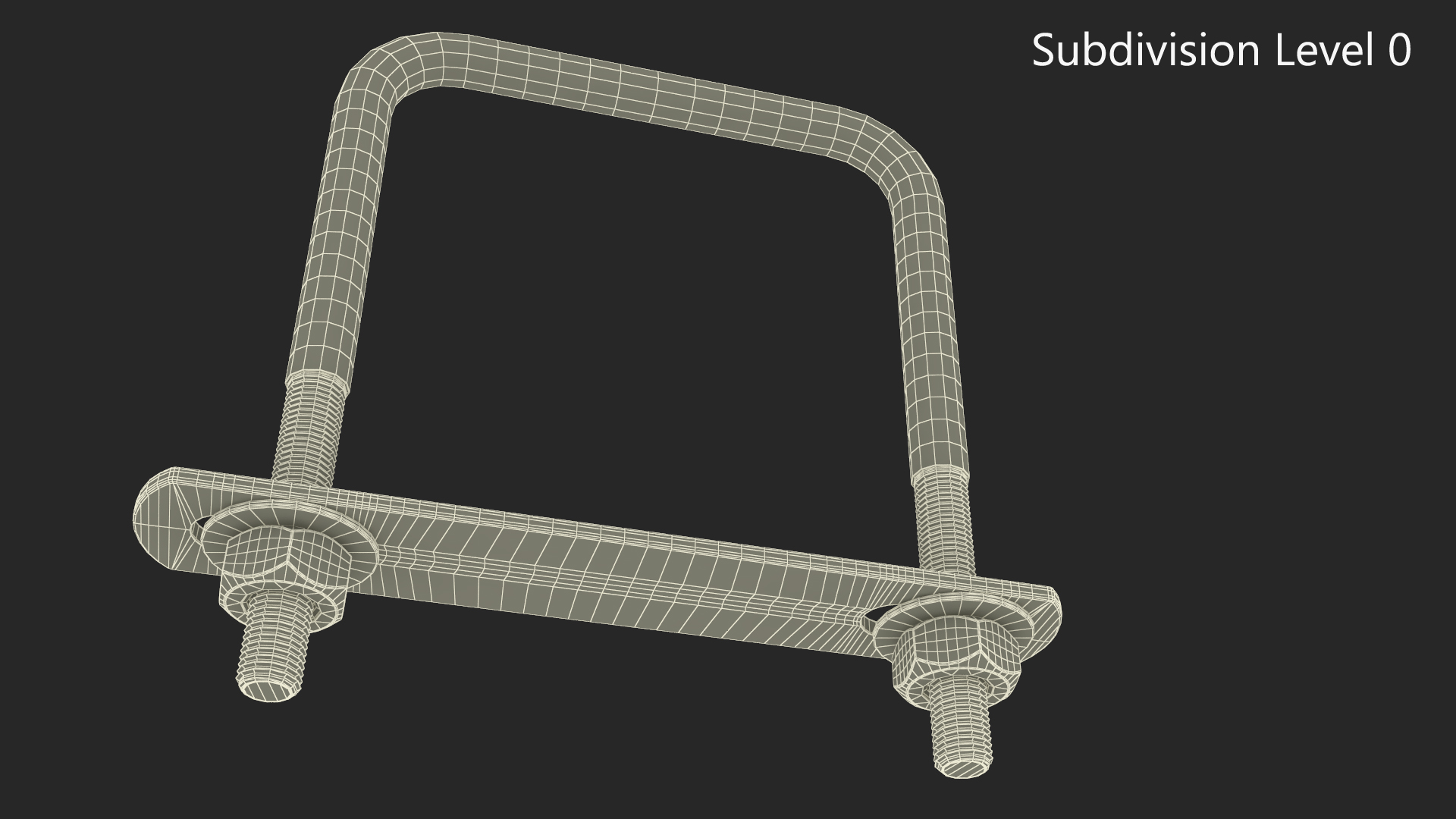 U Bolt Bracket Square Steel 3D