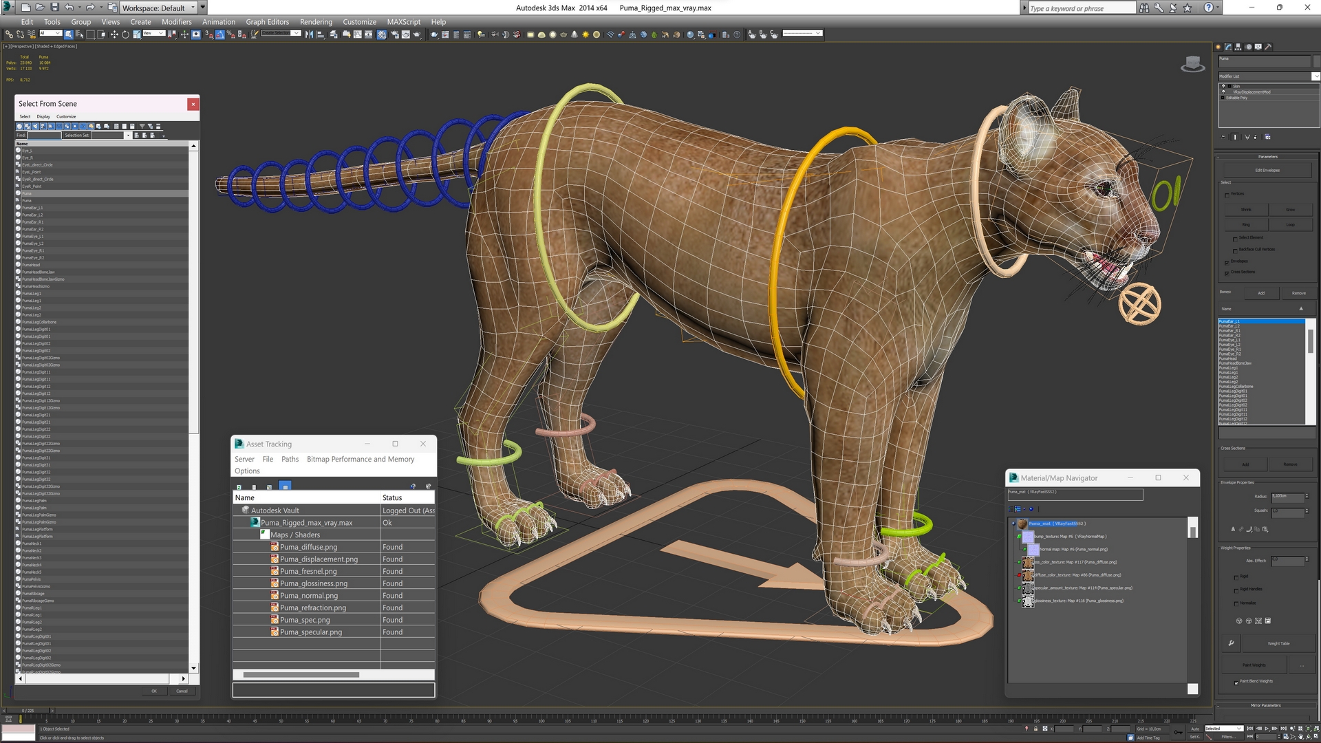 3D model Puma Rigged for Maya