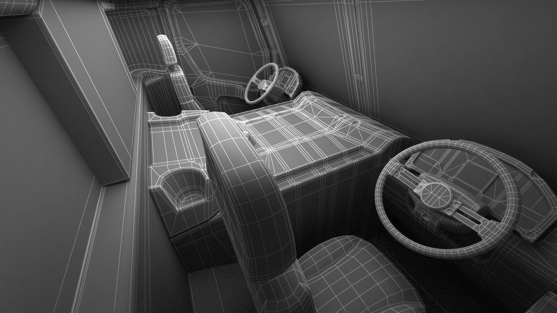 3D Mack LR Electric Blue Simple Interior Rigged for Maya model