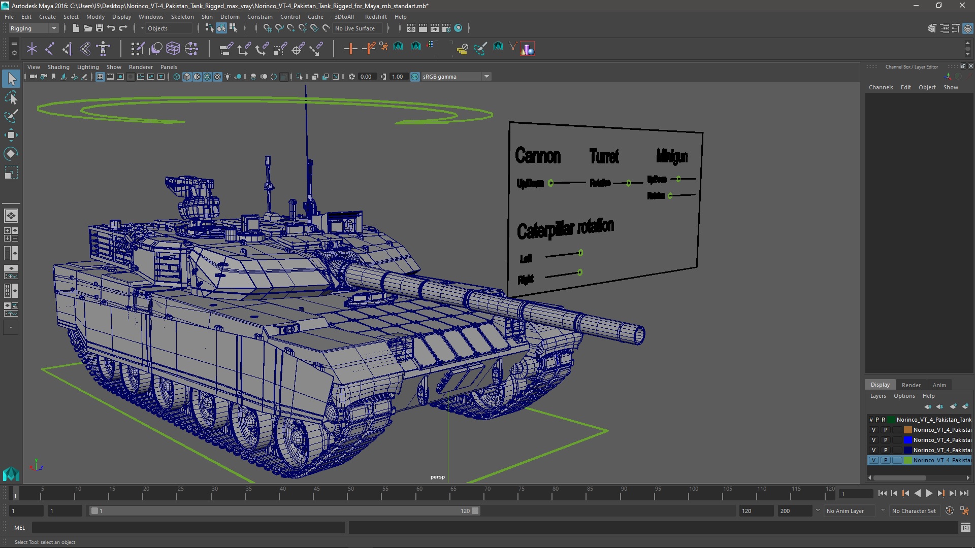 Norinco VT-4 Pakistan Tank Rigged for Maya 3D