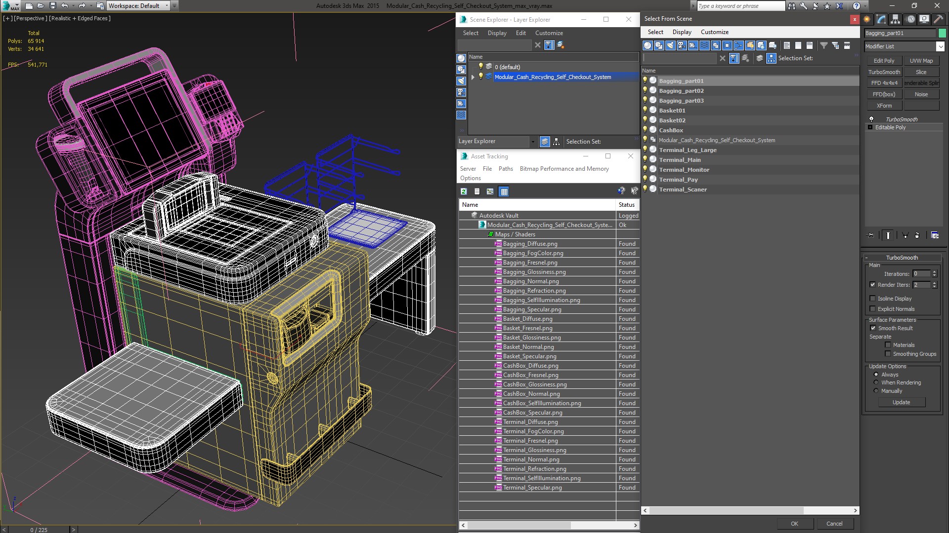 3D Modular Cash Recycling Self Checkout System model