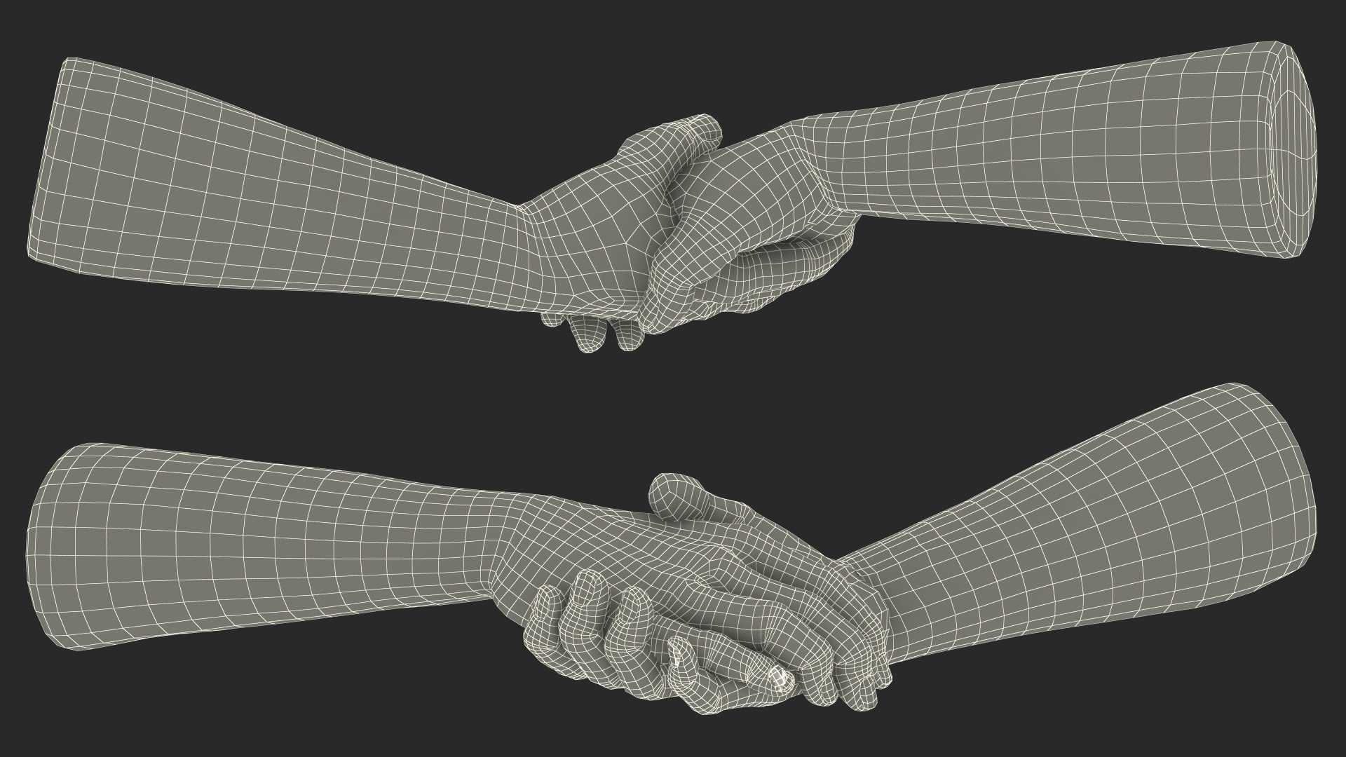 3D Handshake Man Hands with Fur model