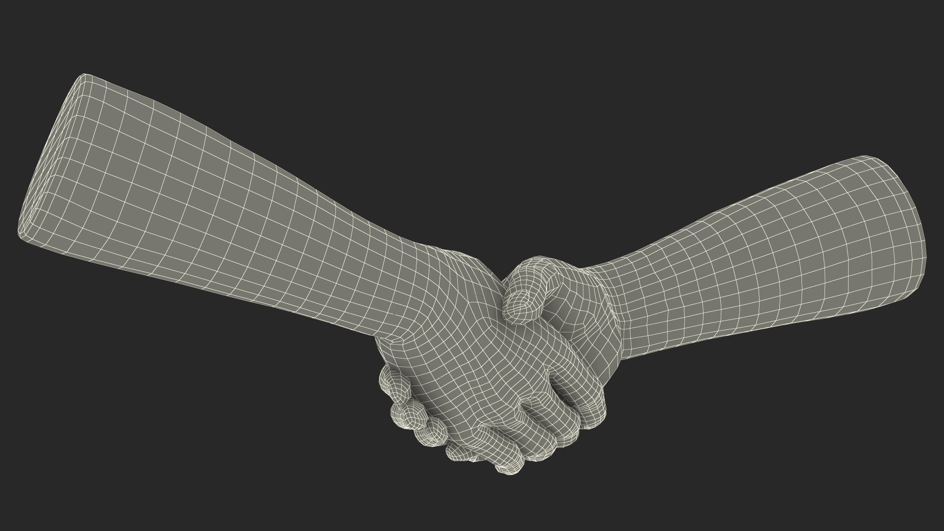 3D Handshake Man Hands with Fur model