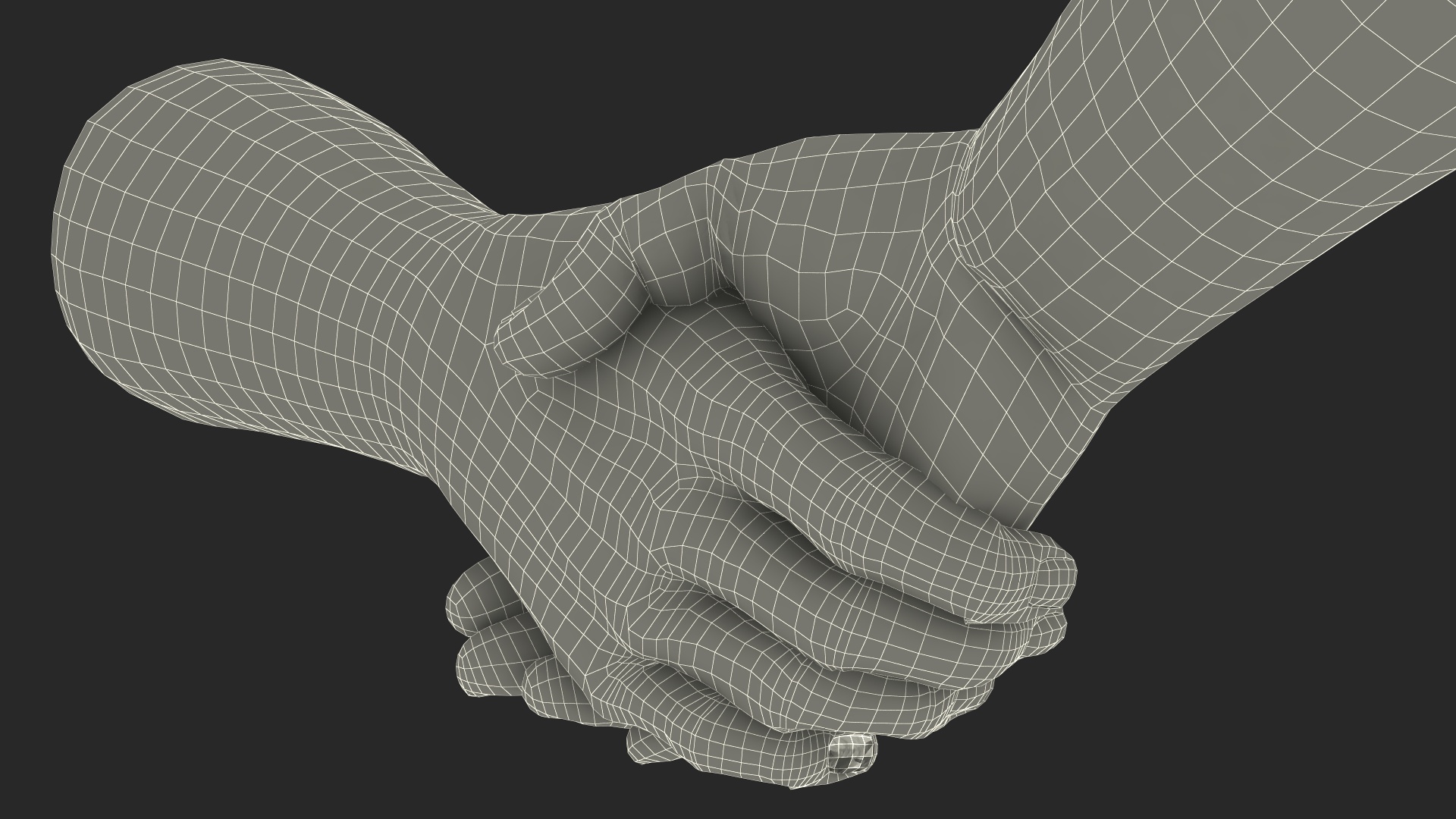 3D Handshake Man Hands with Fur model