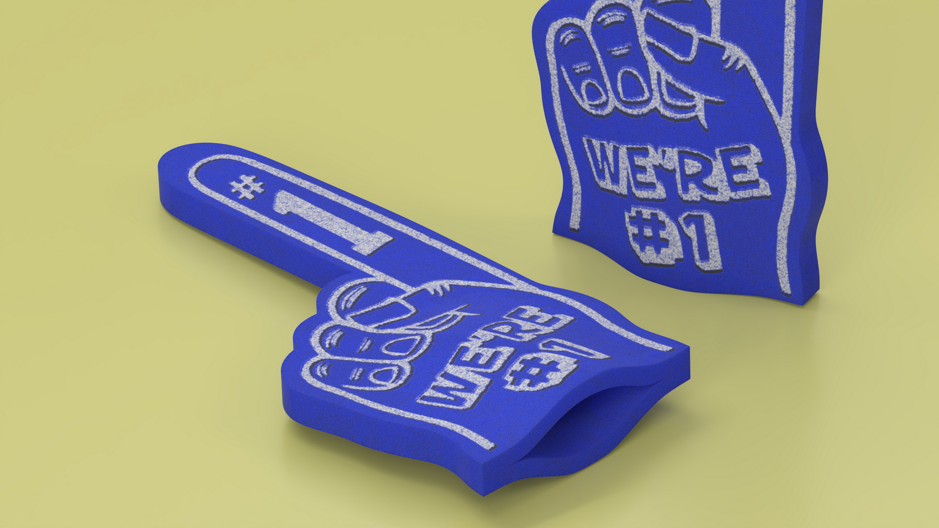 Foam Hand Blue 3D model