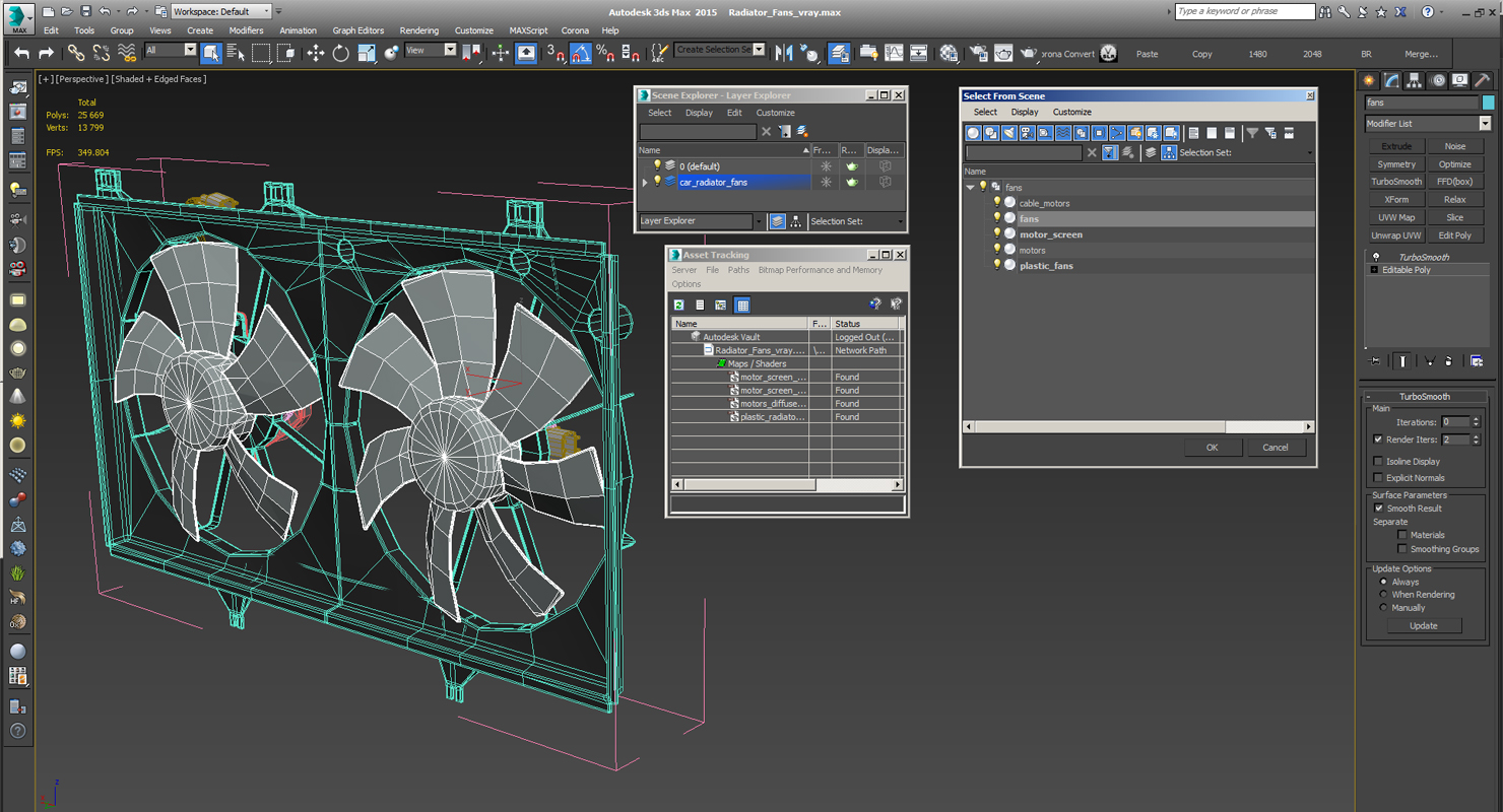 3D Radiator Fans model