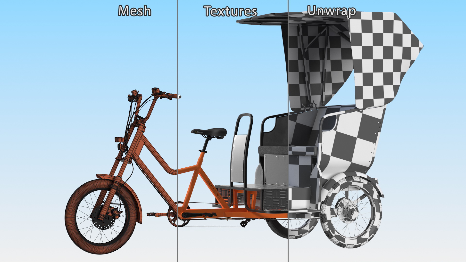 3D model Rad Power Bike RadBurro with Passenger Seat Rigged