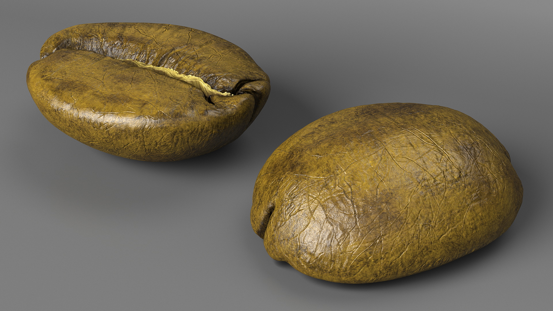 3D Green Coffee Beans model