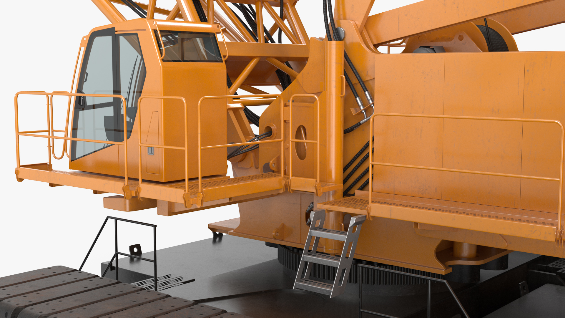 3D model Crawler Crane with Lattice Boom for Construction Rigged