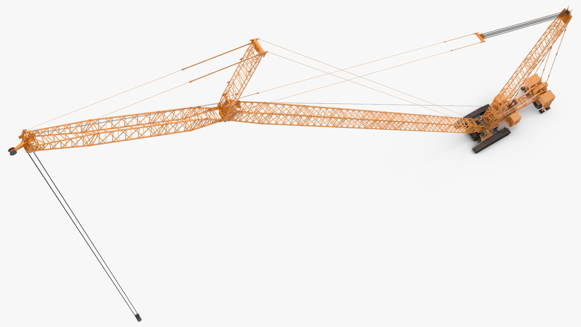 3D model Crawler Crane with Lattice Boom for Construction Rigged