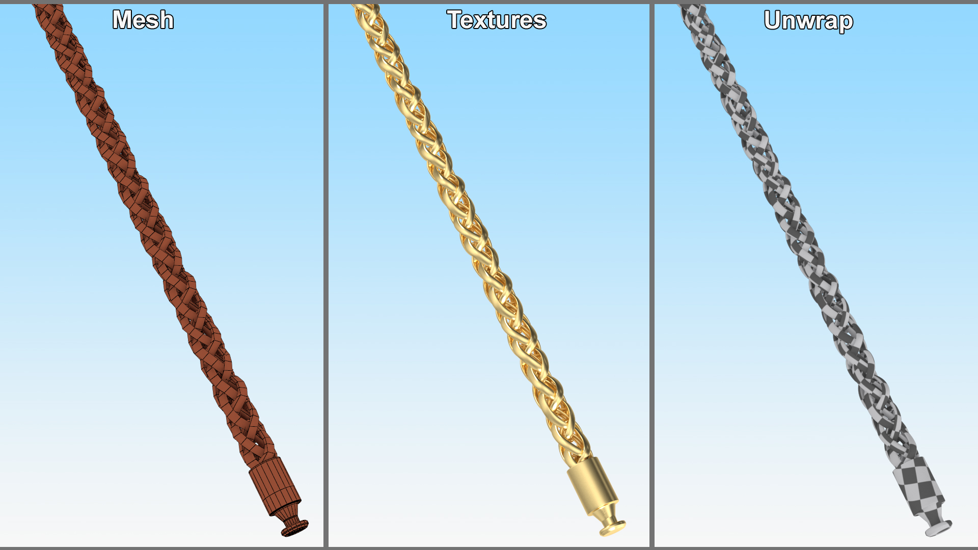 3D Golden Wheat Chain model