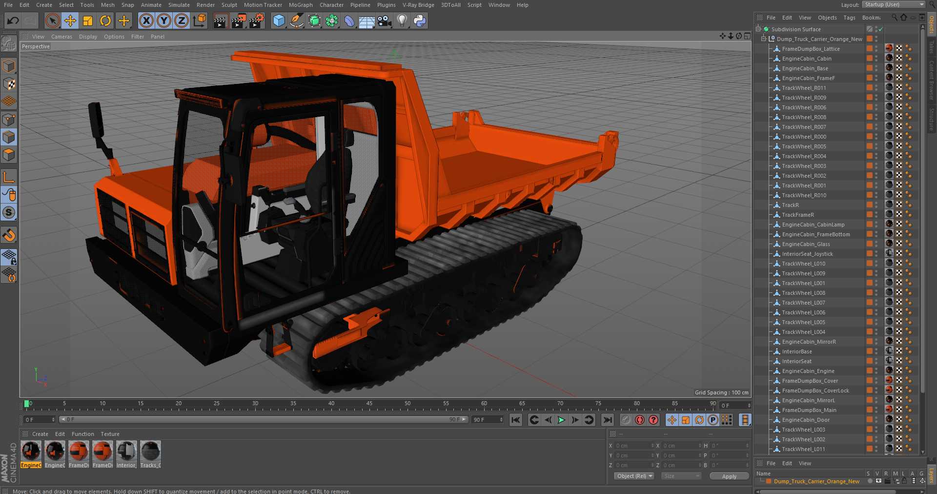 Dump Truck Carrier Orange New 3D model