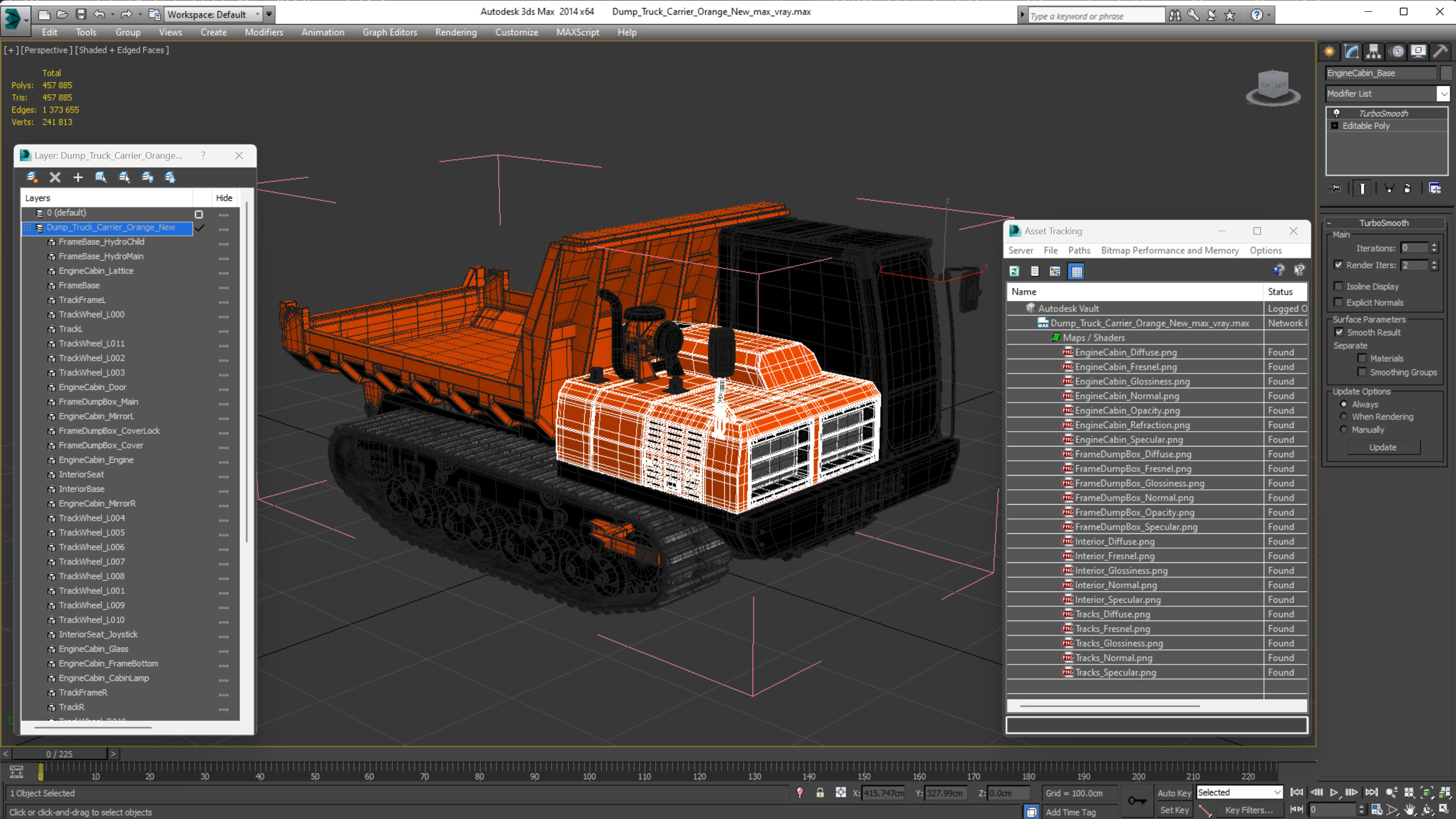 Dump Truck Carrier Orange New 3D model