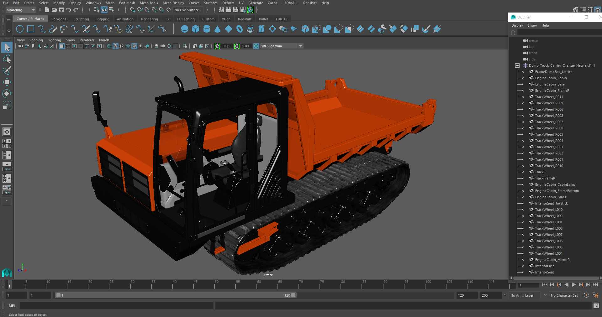 Dump Truck Carrier Orange New 3D model