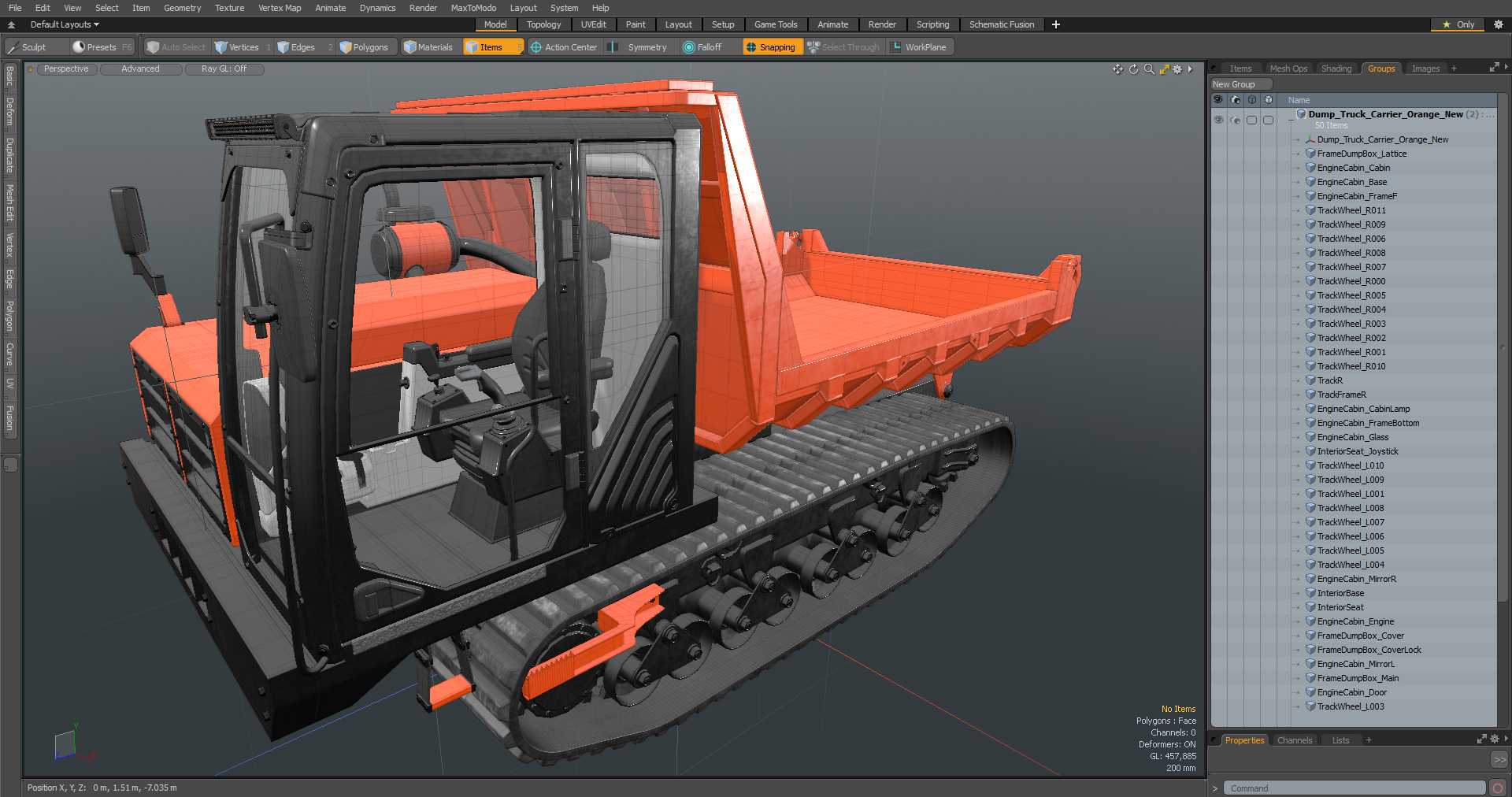 Dump Truck Carrier Orange New 3D model