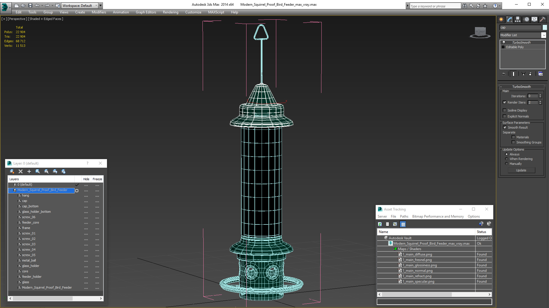 3D Modern Squirrel Proof Bird Feeder model