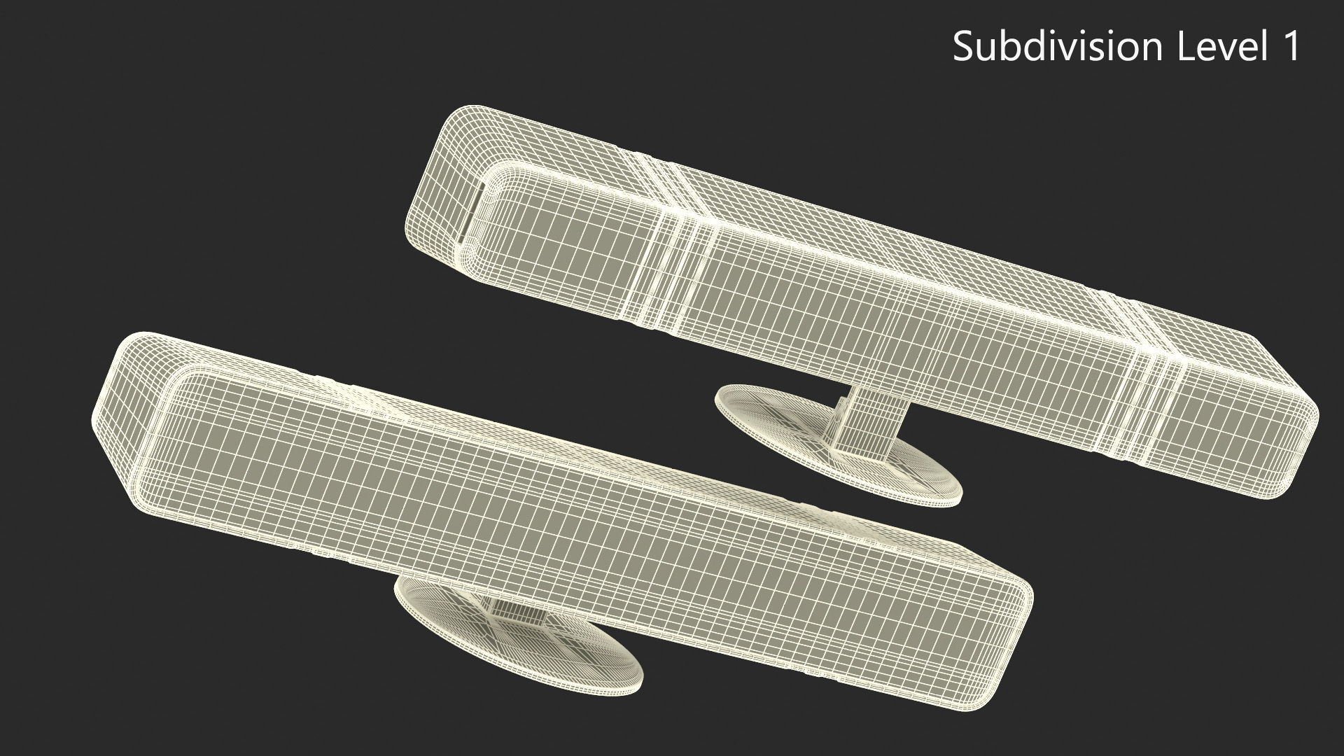 3D Horizontal Backlight Lamp Switched Off for 3D Print