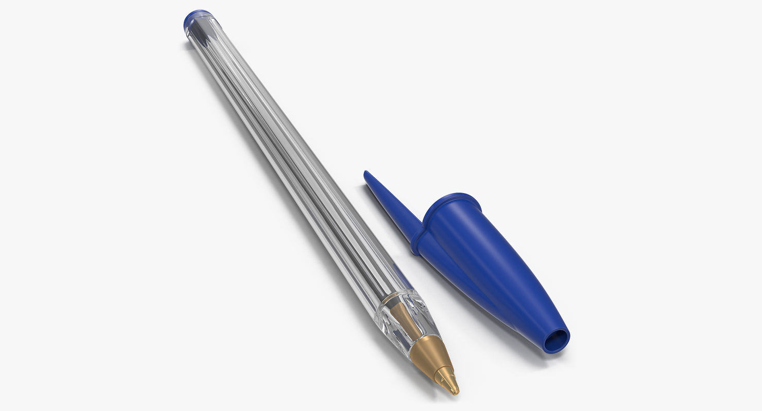 3D Transparent Plastic Ballpoint Pen model