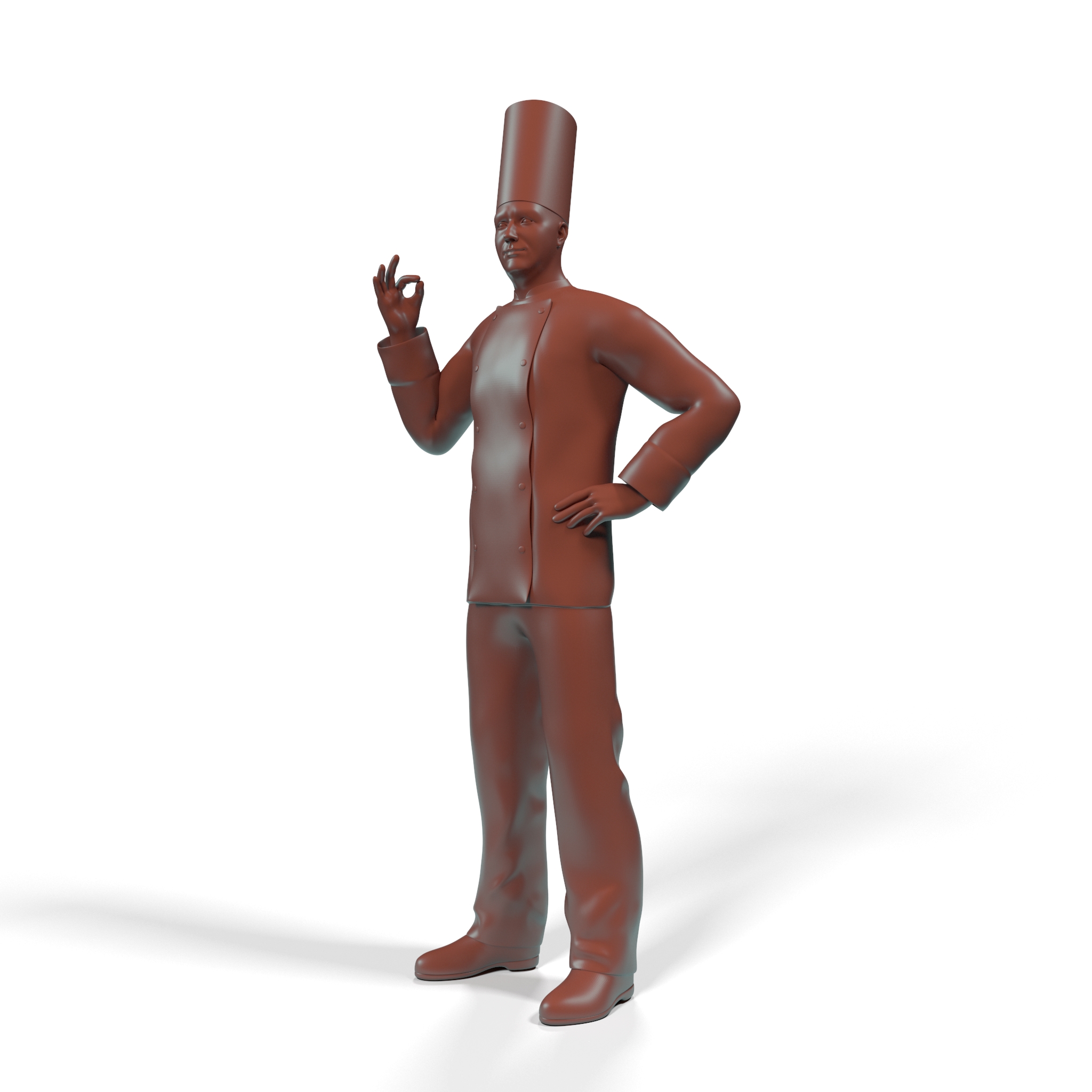 3D Professional Chef Character in Pose for 3D Print model