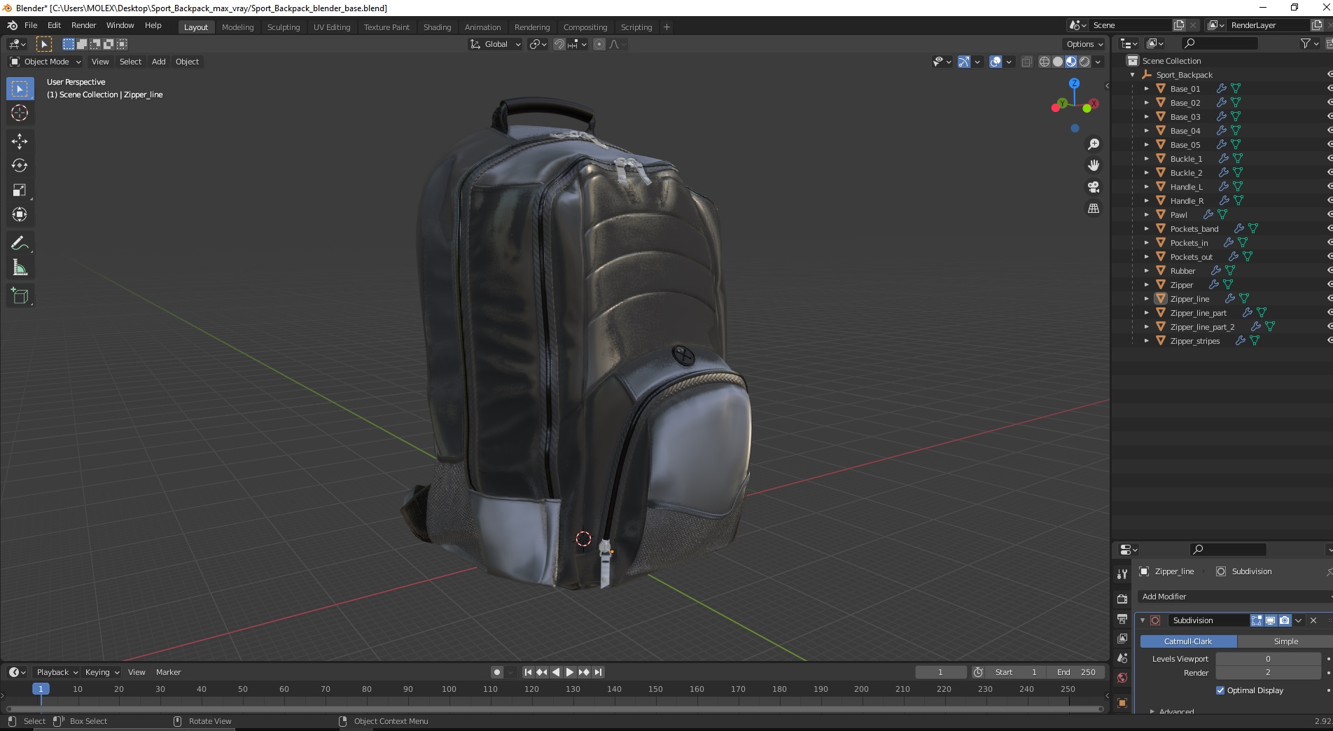 Sport Backpack 3D model