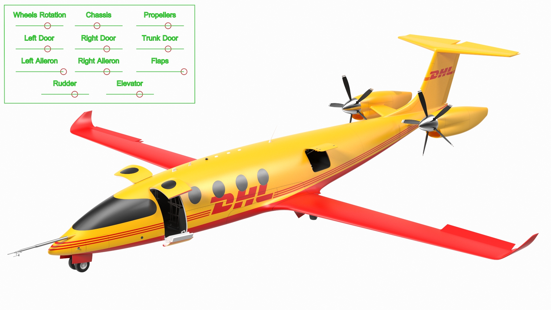 3D Eviation Alice Electric Aircraft DHL Rigged model