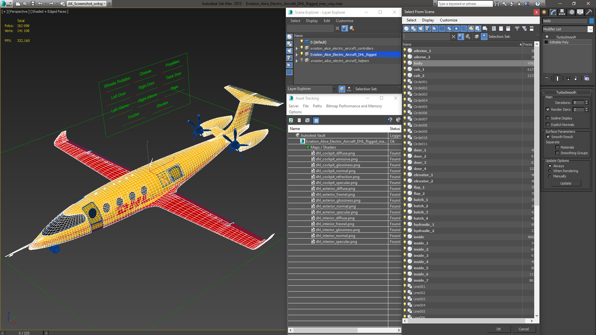 3D Eviation Alice Electric Aircraft DHL Rigged model