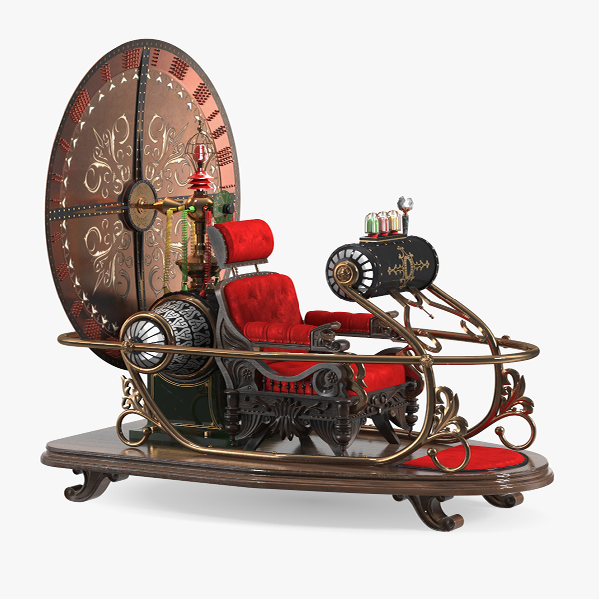 3D Retro Time Machine by Herbert Wells Rigged for Maya