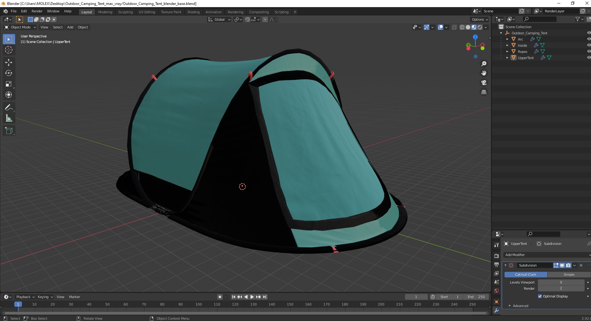 3D model Outdoor Camping Tent