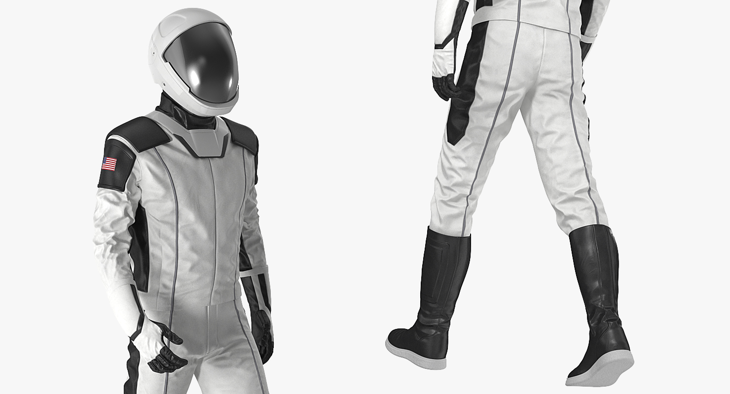 Futuristic Space Suit Walking Pose 3D model