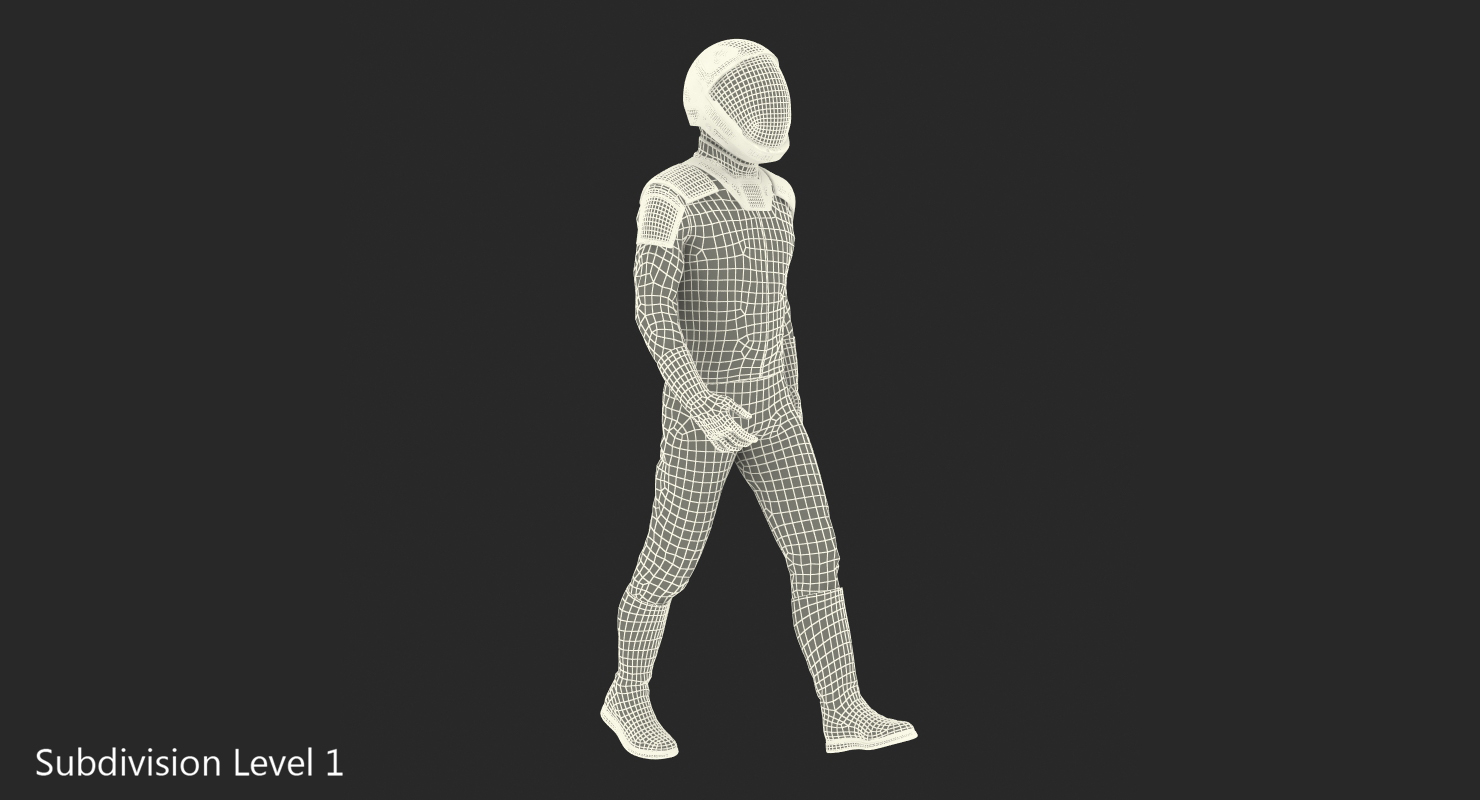 Futuristic Space Suit Walking Pose 3D model