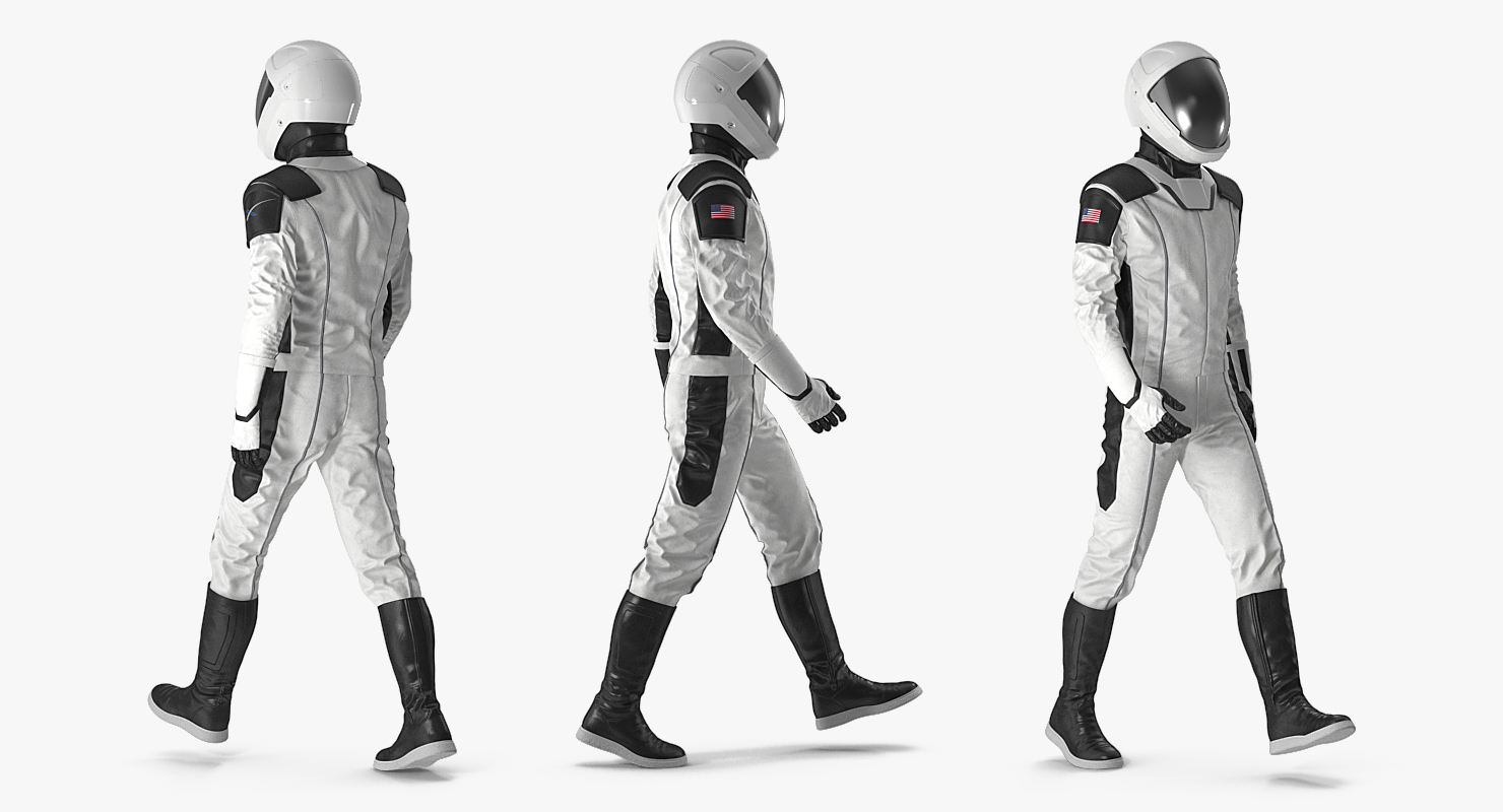 Futuristic Space Suit Walking Pose 3D model