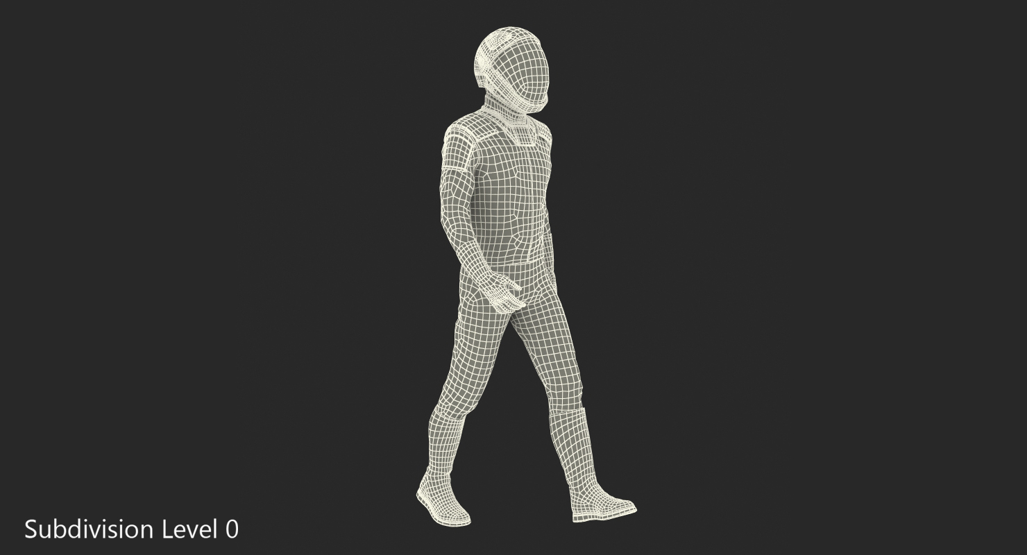 Futuristic Space Suit Walking Pose 3D model