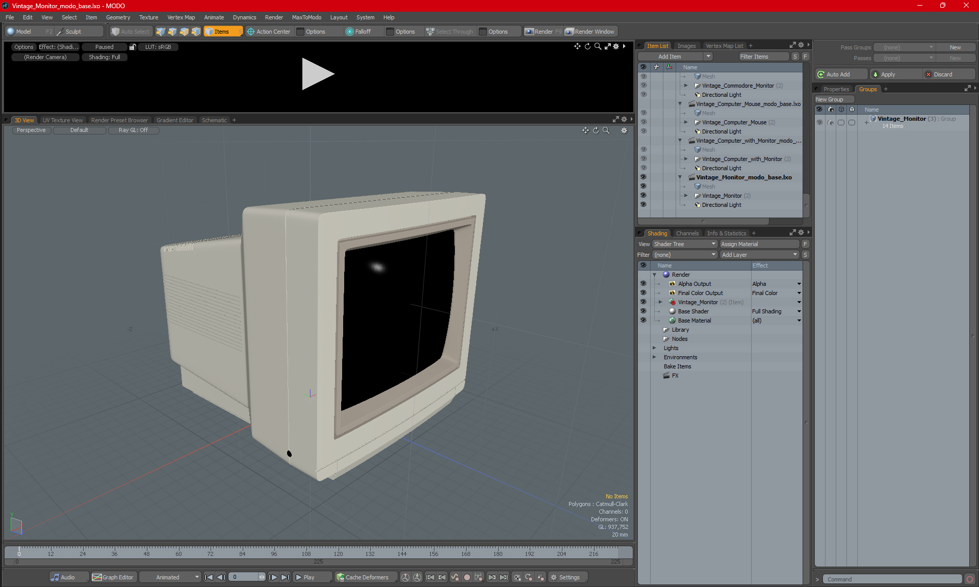 3D model Vintage Monitor