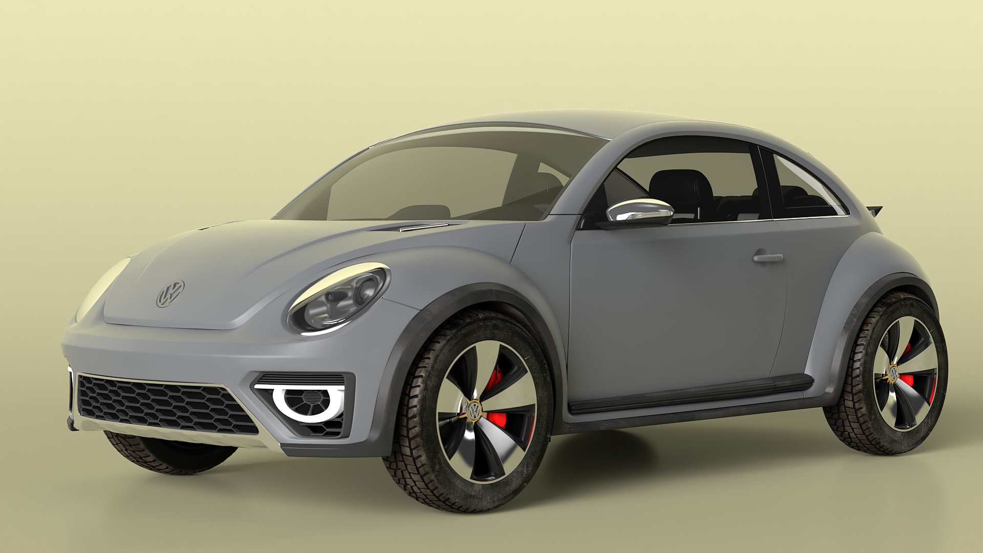 Volkswagen Beetle Modern Car Simplified 3D model