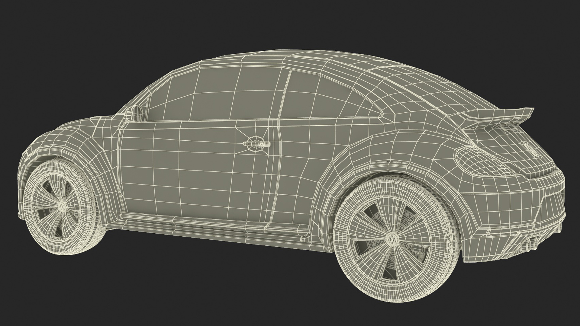 Volkswagen Beetle Modern Car Simplified 3D model