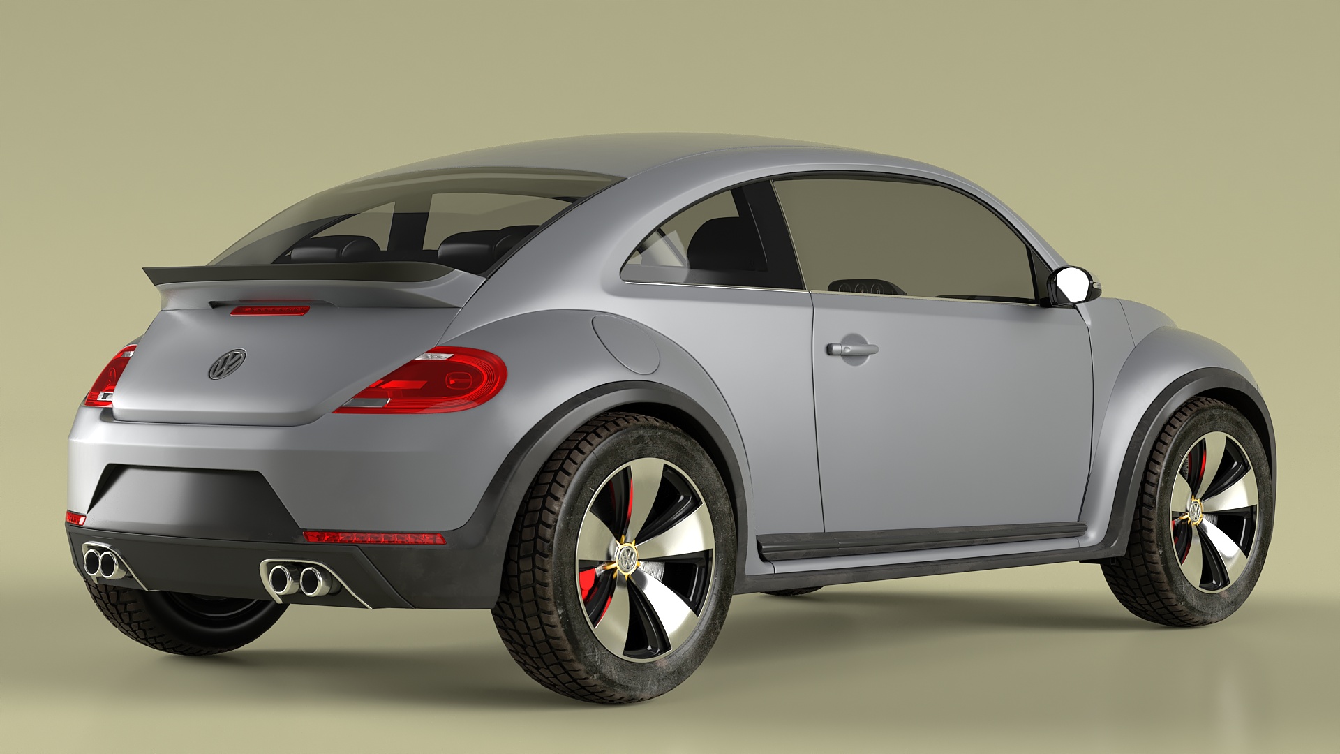 Volkswagen Beetle Modern Car Simplified 3D model