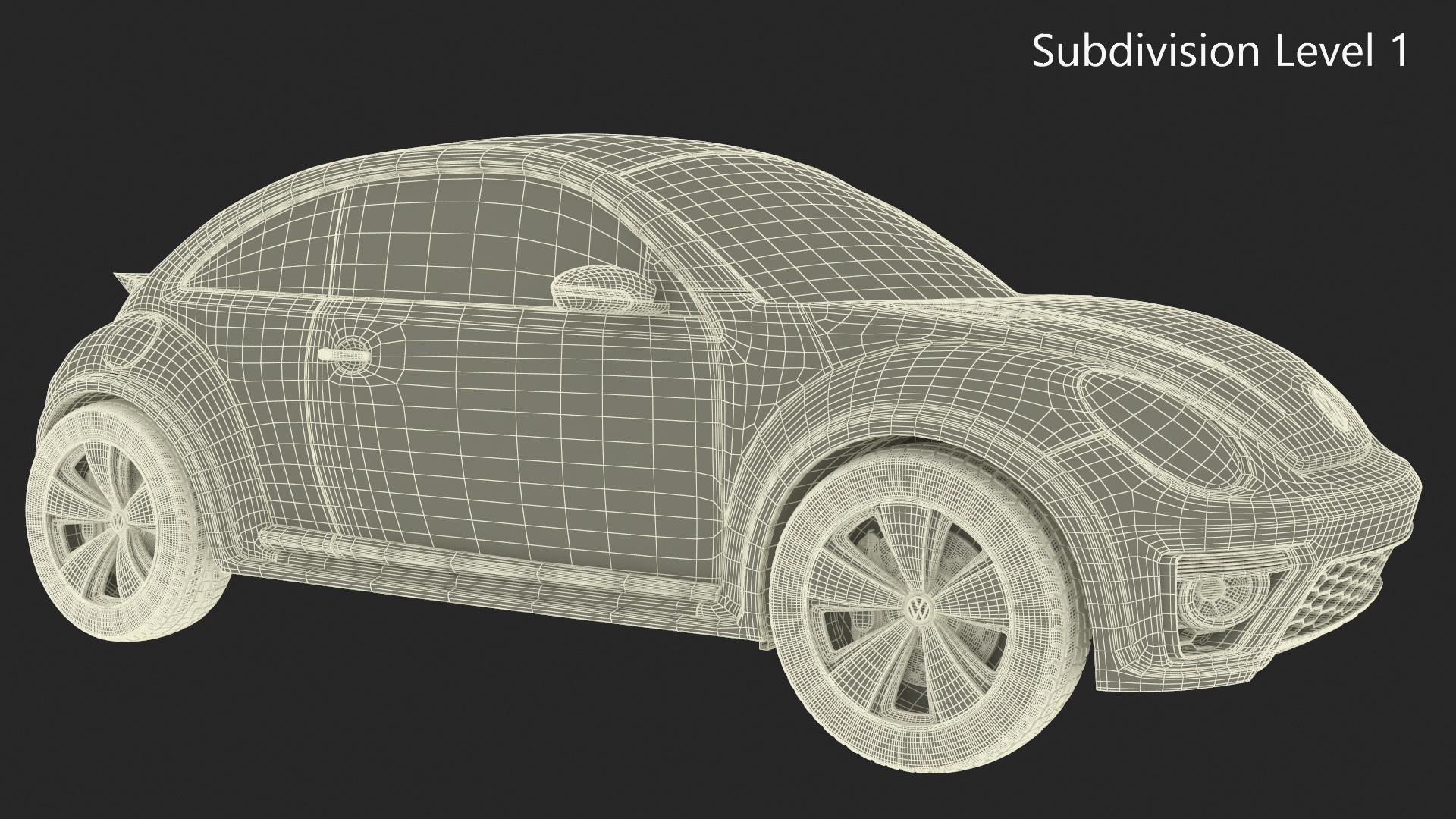 Volkswagen Beetle Modern Car Simplified 3D model