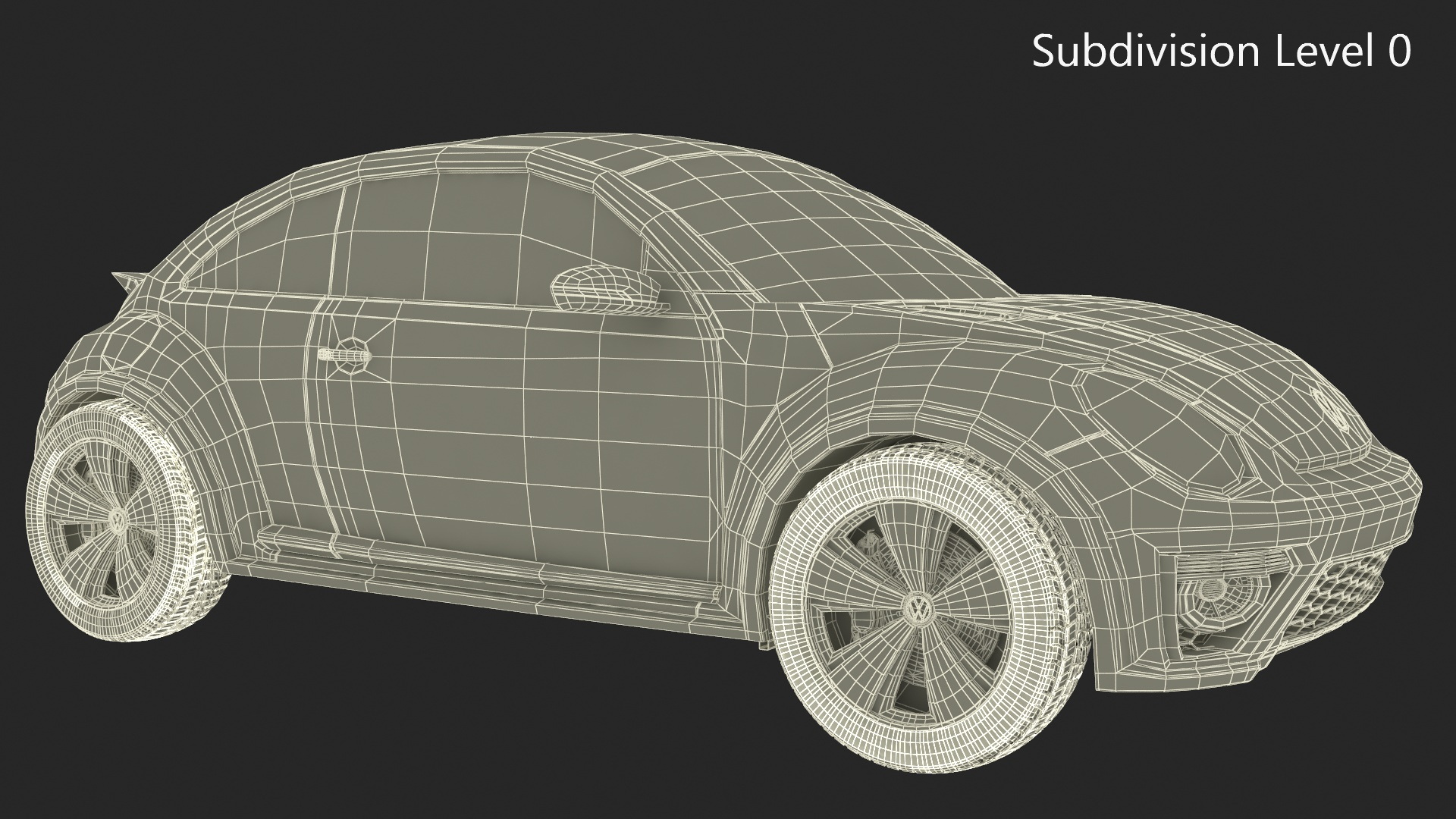 Volkswagen Beetle Modern Car Simplified 3D model