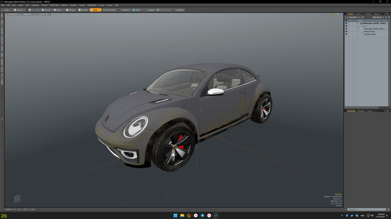 Volkswagen Beetle Modern Car Simplified 3D model