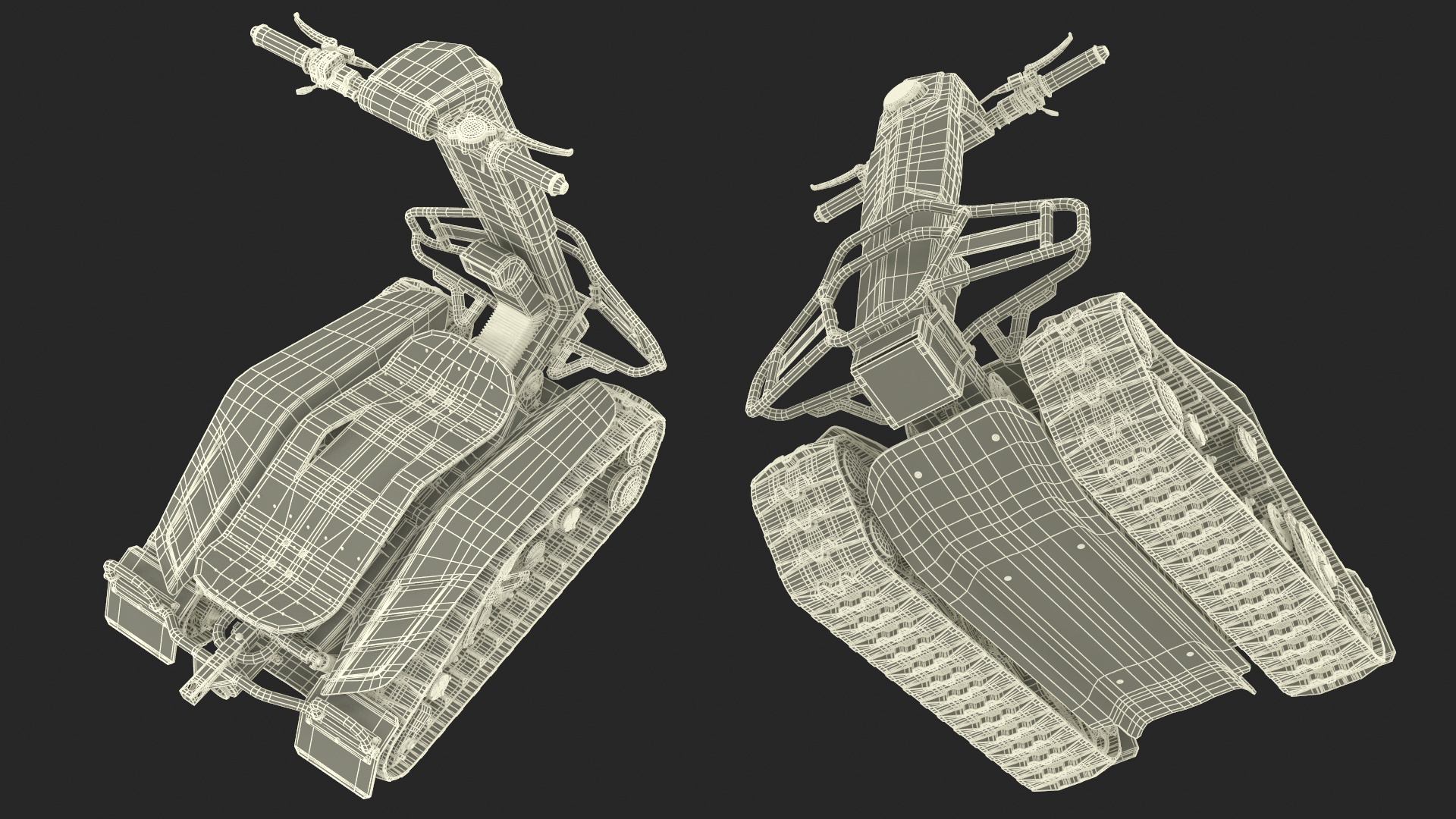 3D model Stands Up Tracked Scooter