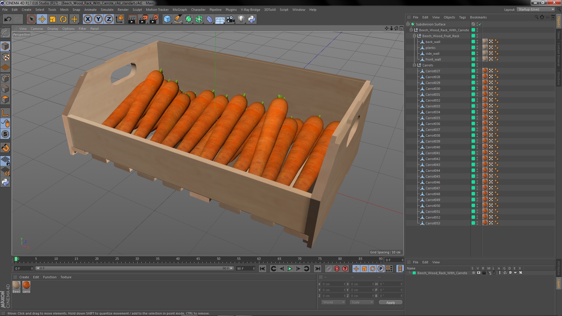 Beech Wood Rack with Carrot 3D