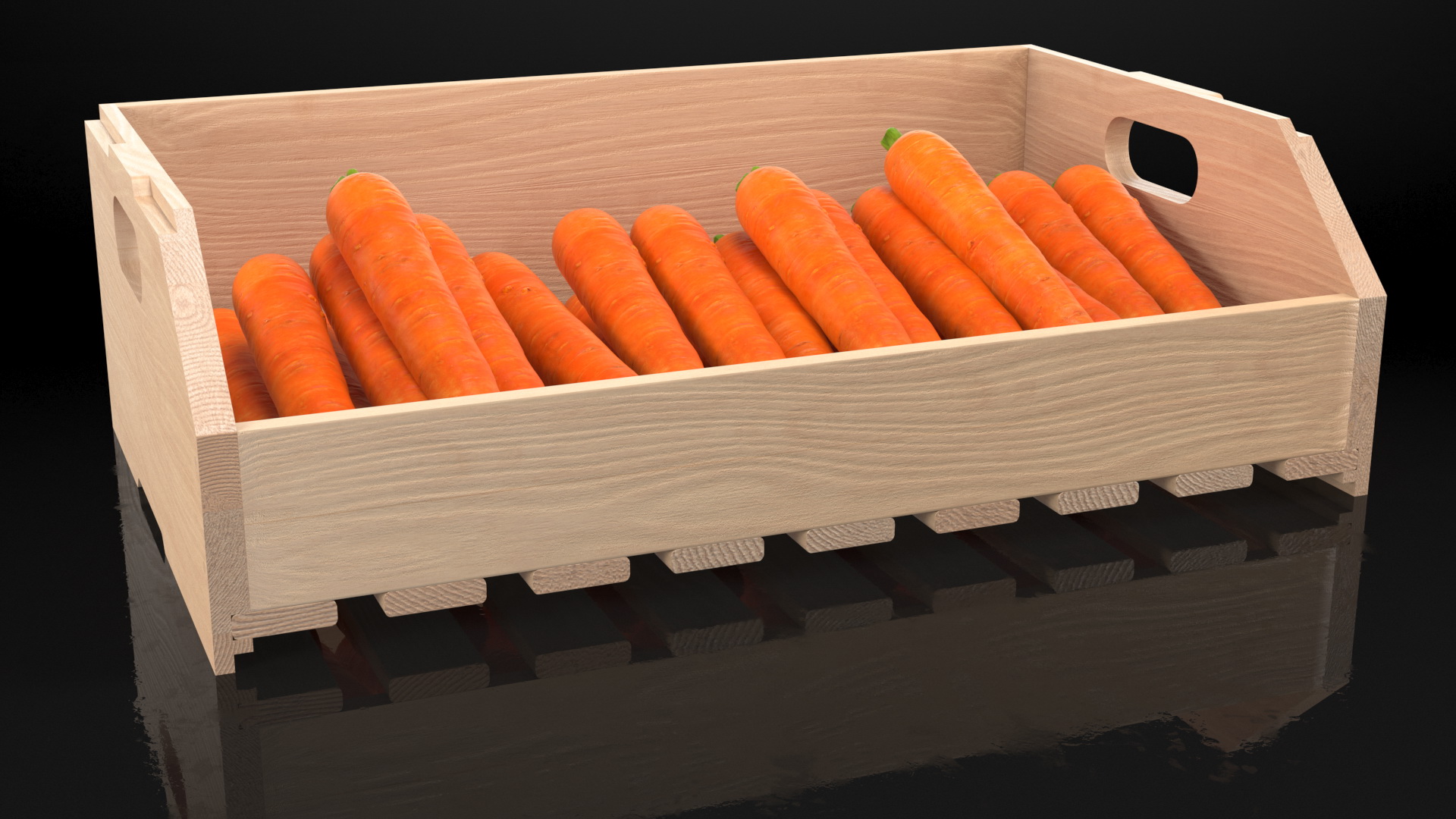 Beech Wood Rack with Carrot 3D