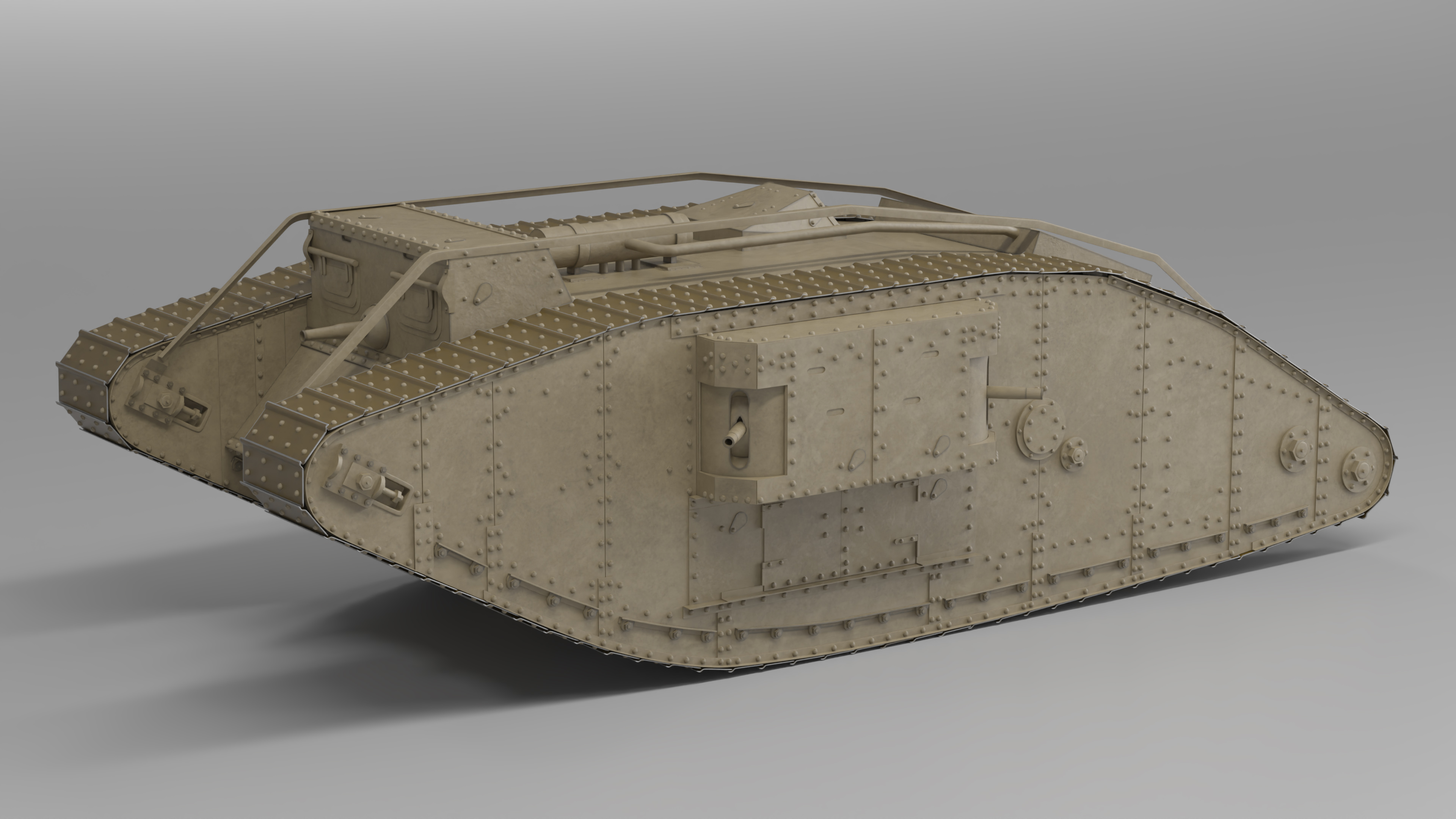 3D Tank MK 4 Female Rigged model