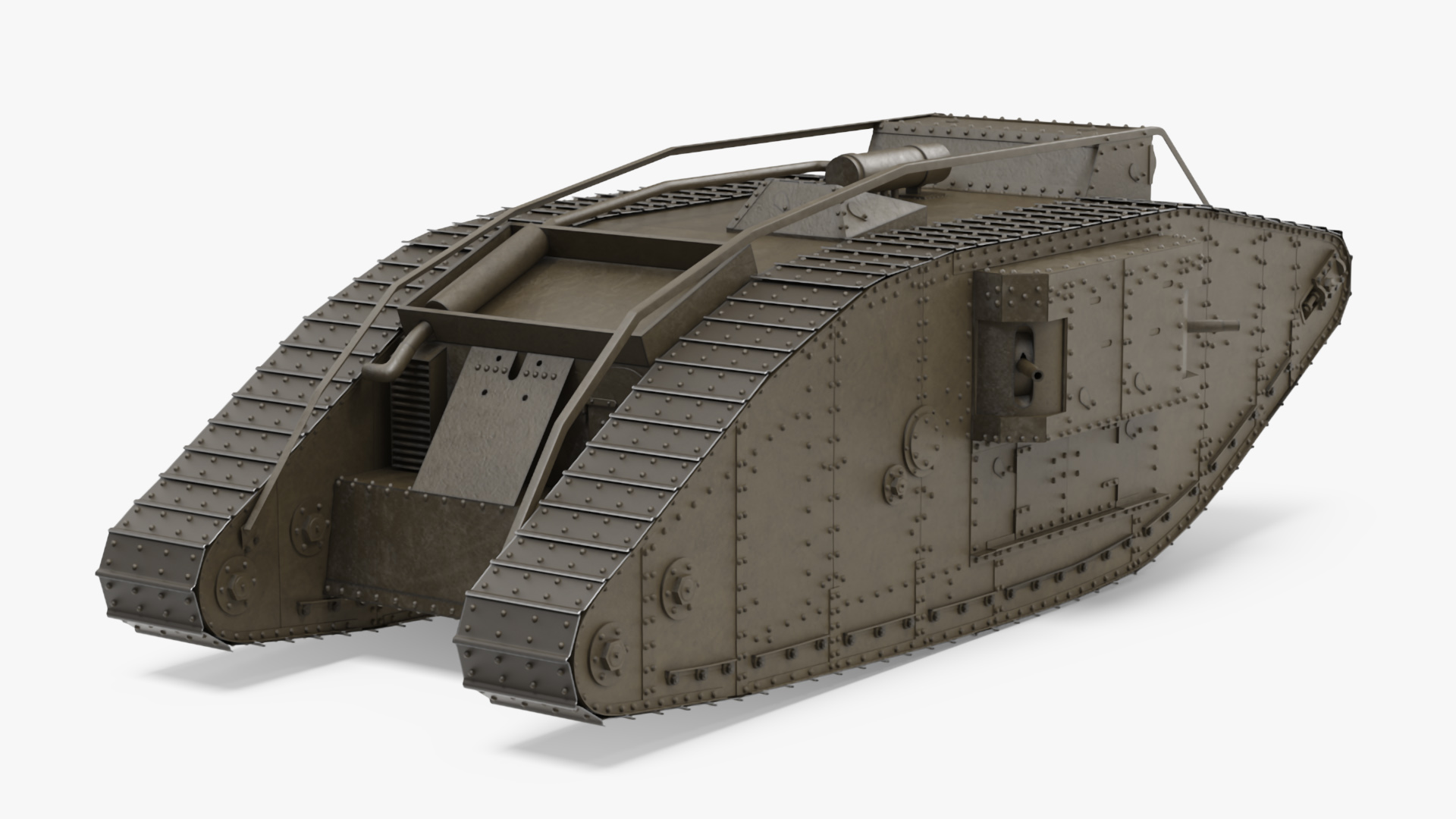 3D Tank MK 4 Female Rigged model