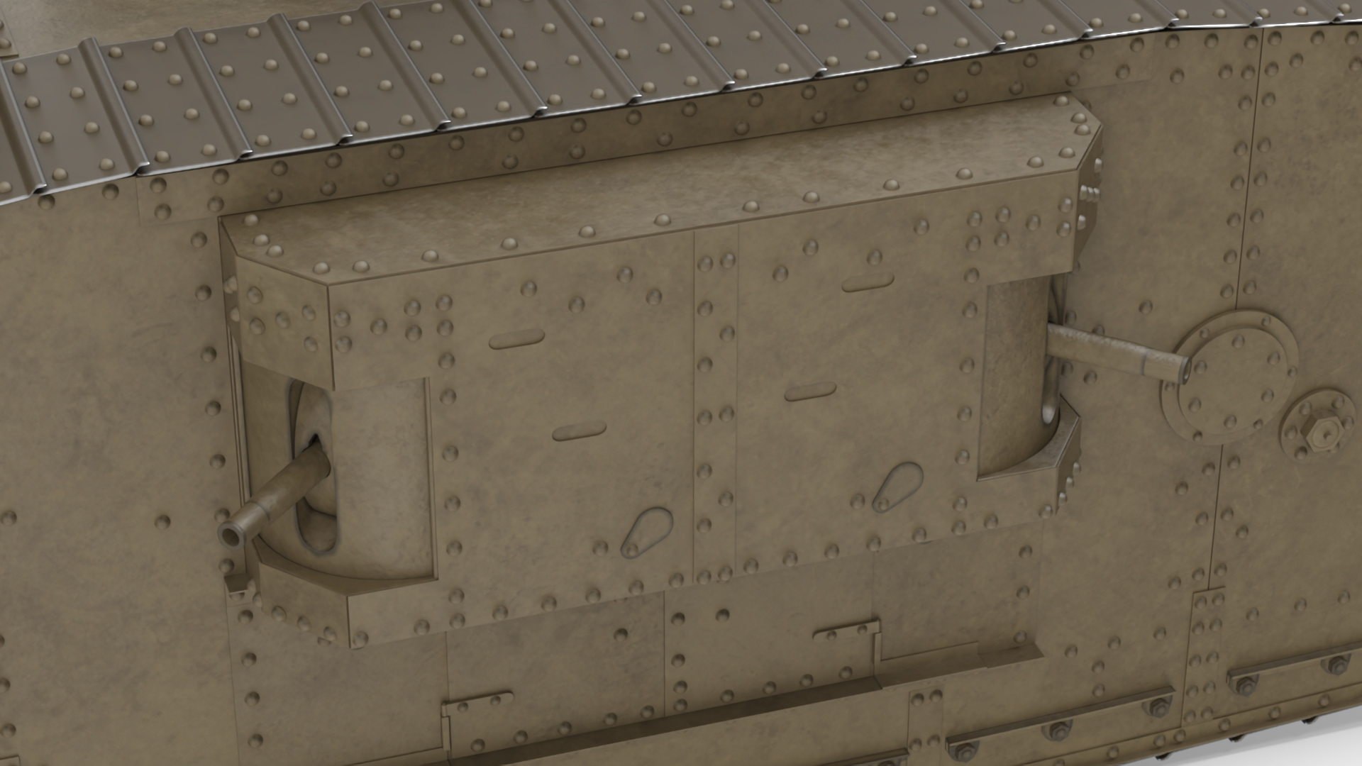 3D Tank MK 4 Female Rigged model