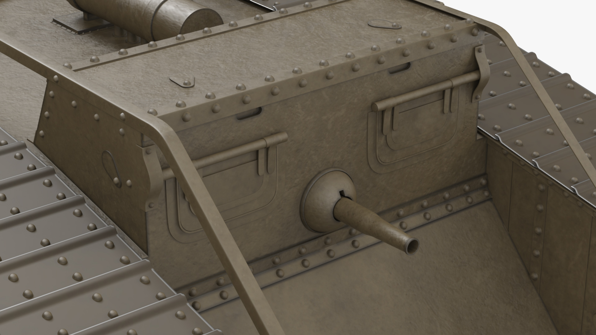 3D Tank MK 4 Female Rigged model