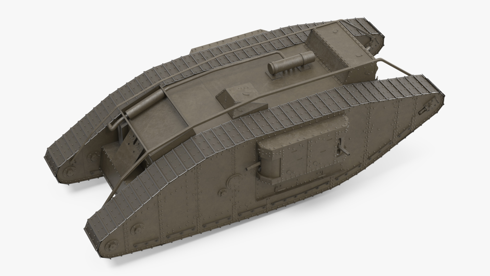 3D Tank MK 4 Female Rigged model