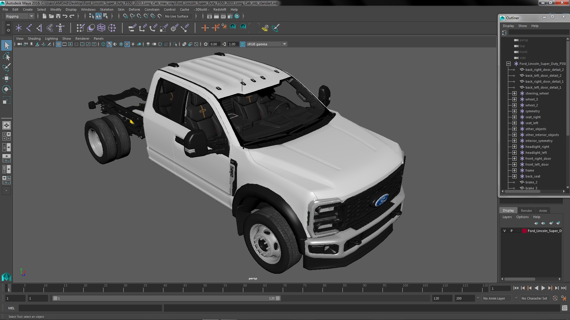 Ford Lincoln Super Duty F550 2023 Long Cab 3D