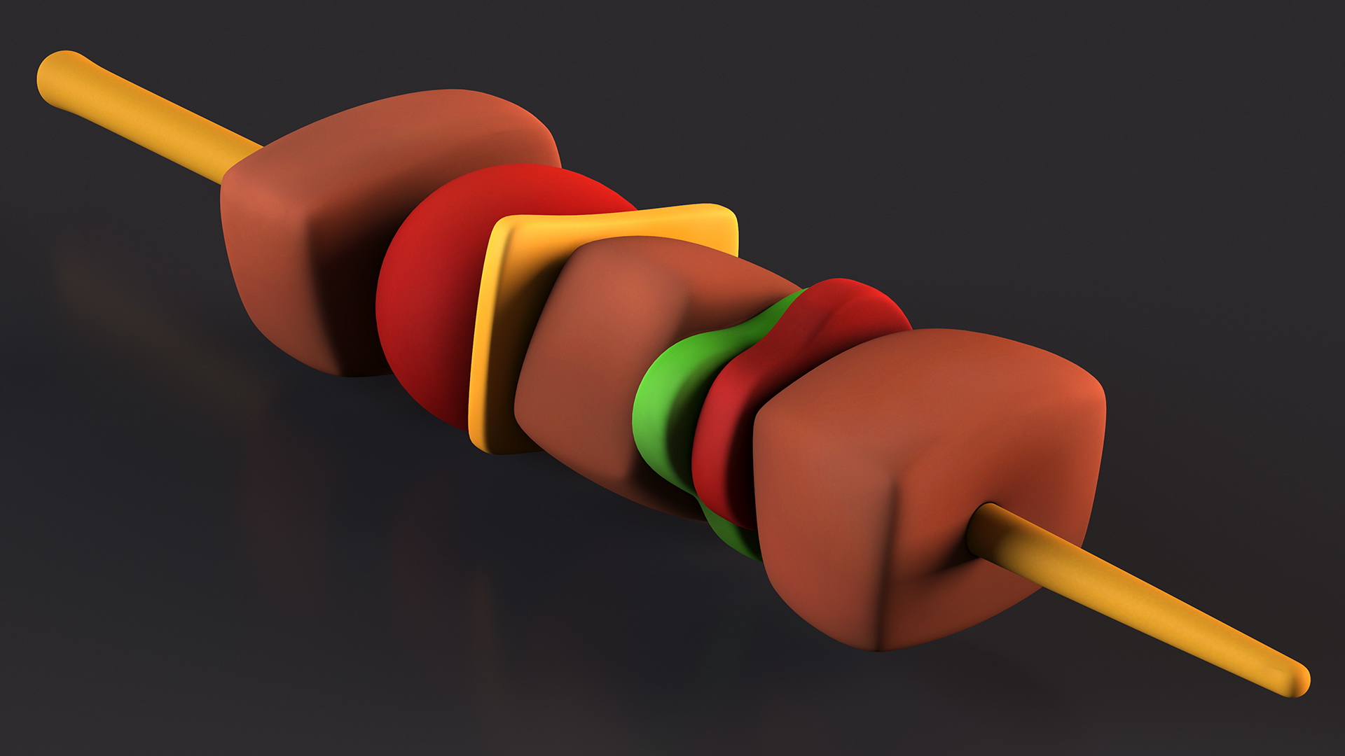 3D Cartoon Kebab model