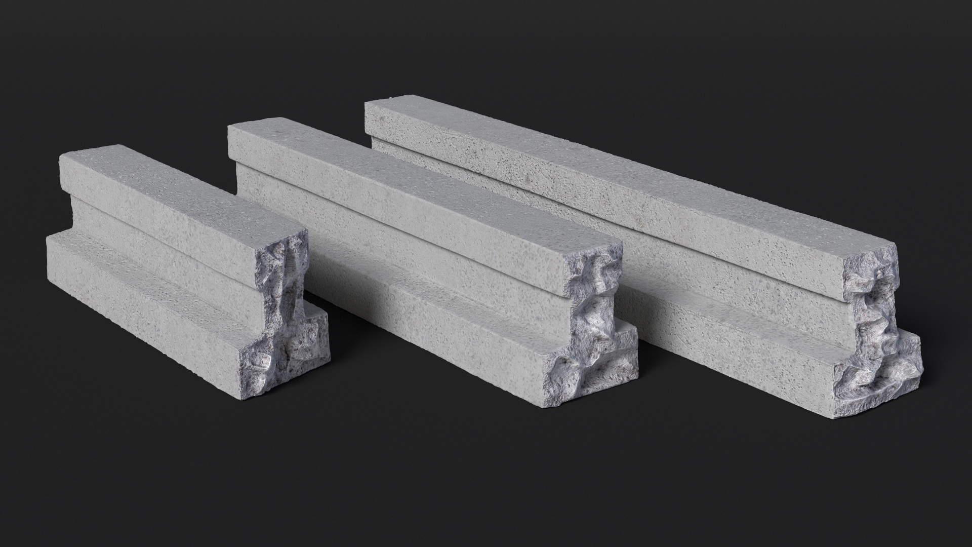 Concrete Floor T Beams 3D